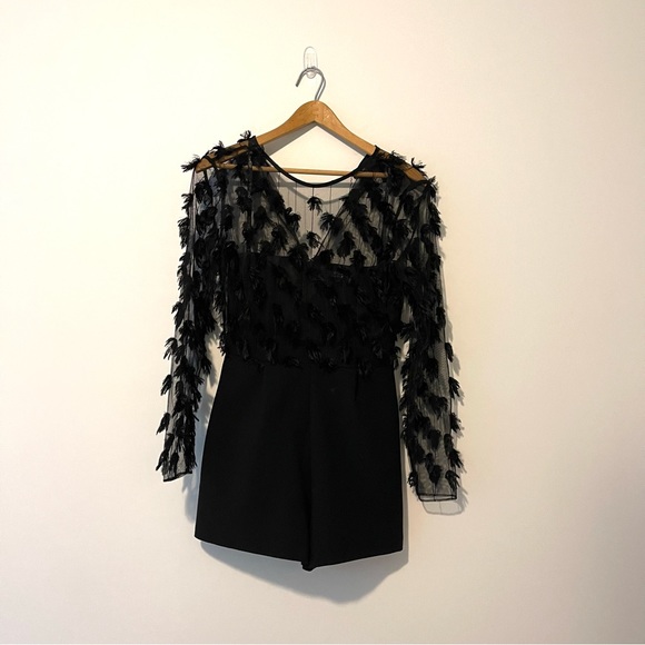 Topshop Tufty Black Mesh Long Sleeve Romper Size 4 US - Picture 3 of 8
